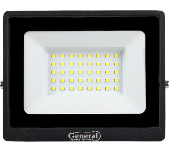 Светодиодный уличный прожектор General Lighting Systems 136*105*26мм, General GTAB-50BT-IP65-6500, 50Вт, 6500К, 4500Лм, металл 403378