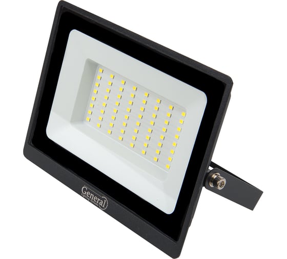 Светодиодный уличный прожектор General Lighting Systems 179*125*27мм, General GTAB-70BT-IP65-6500, 70Вт, 6500К, 6500Лм, металл 403379