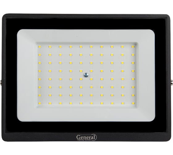 Светодиодный уличный прожектор General Lighting Systems 227*165*27мм, General GTAB-100BT-IP65-6500, 100Вт, 6500К, 9500Лм, металл 403380