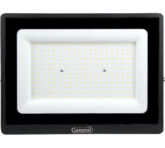 Светодиодный уличный прожектор General Lighting Systems 321*220*27мм, General GTAB-200BT-IP65-6500, 200Вт, 6500К, 18000Лм, металл 403382