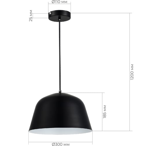 Светильник подвесной EVOLUCE Черный/Черный E27 1*40W SLE1805-403-01