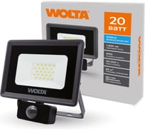 Светодиодный прожектор Wolta 20Вт, 5700К Холодный свет, IP65 с датчиком движения 1800 Лм WFL-20W/06S