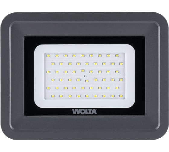 Светодиодный прожектор Wolta 50Вт 3000К Теплый белый свет, IP65, 90лм/Вт, 4500 лм WFLY-50W/06