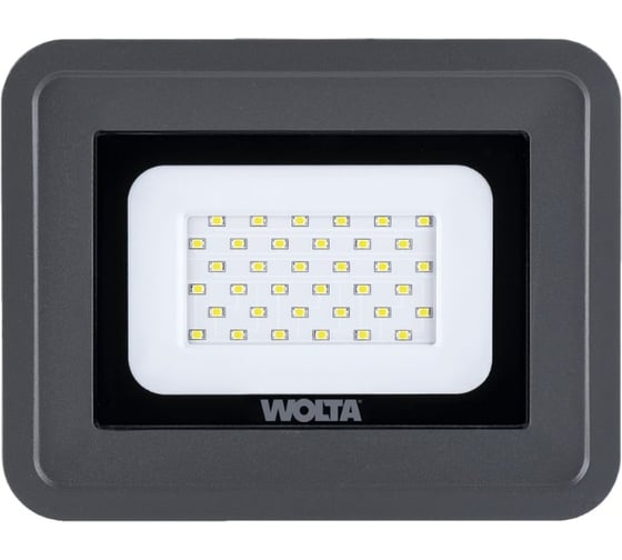 Светодиодный прожектор Wolta 30Вт, 3000К Теплый белый свет, IP65, IK08, 2700 лм WFLY-30W/06 1