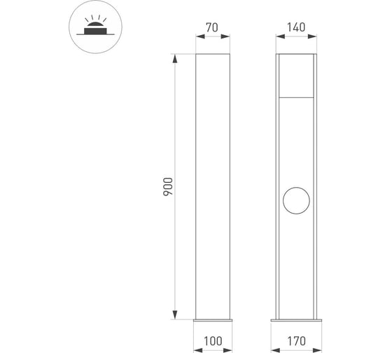 Светильник Arlight LGD-SEKVOYA-BOLL-SOCKET-H900-11W Warm3000, IP54, металл, 1шт 050734