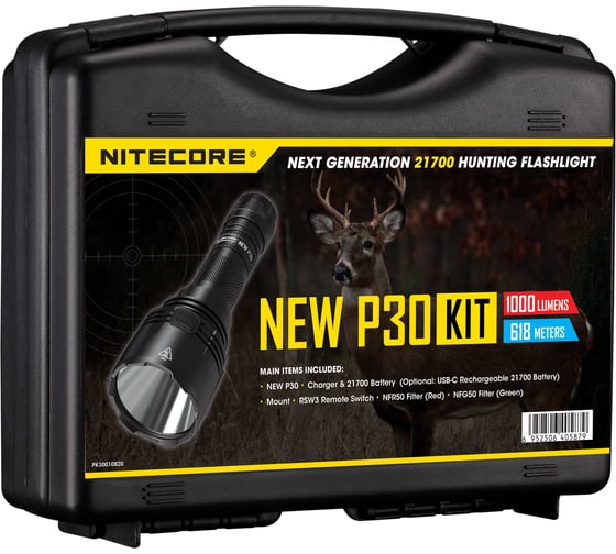 Охотничий набор NITECORE NEW P30 HUNTING KIT CREE XP-L HI V3, 1000 Люмен, 618 м, 680 ч 19685