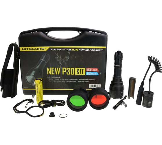 Охотничий набор NITECORE NEW P30 HUNTING KIT CREE XP-L HI V3, 1000 Люмен, 618 м, 680 ч 19685
