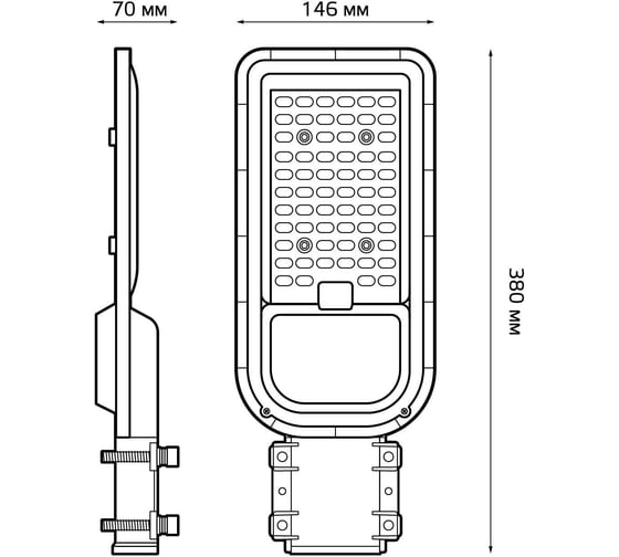Уличный консольный светодиодный светильник Gauss Avenue 100W 10000lm 6500K IP65 КСС Ш LED 629534400