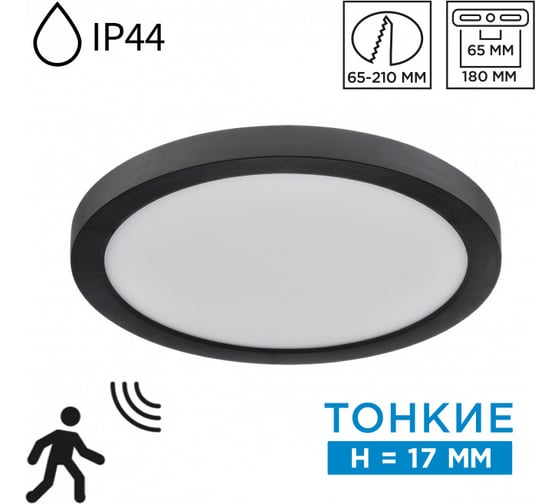 Светильник потолочный СОНЕКС LED 18W NEBULA BLACK 7788/18L