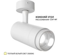 Светодиодный трековый светильник Geniled Track Classic Zoom 10Вт 3000К 90Ra с потолочной чашкой 60x25 Белый 22061_3000_05900_white