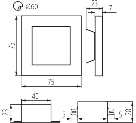Подсветка для ступеней лестницы KANLUX APUS LED AC B 4000К NW 26536