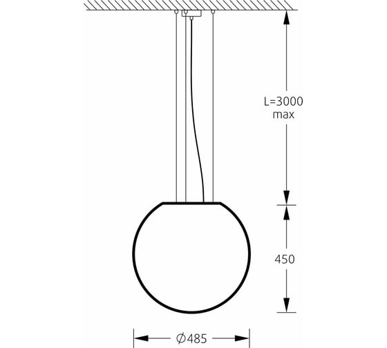Подвесной светильник m3light SPHERE E27 50см IP65 4000K 10162000