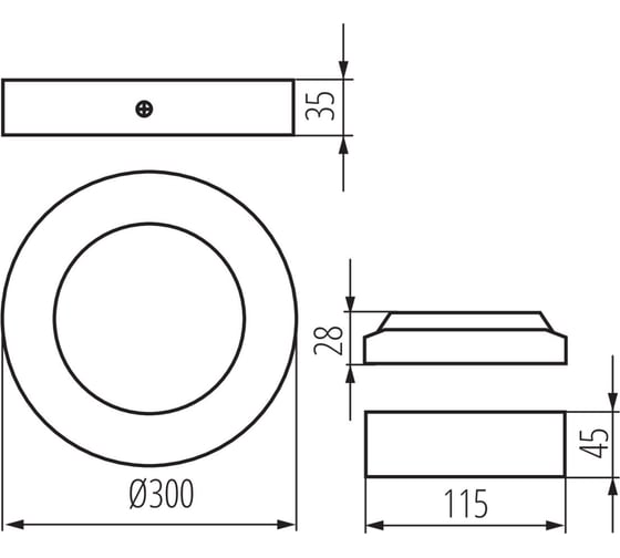 Светильник накладной круглый KANLUX CARSA V2LED 24W-NW-W 33541