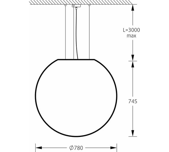 Подвесной светильник m3light SPHERE E27 80см IP40 4000K 11122000
