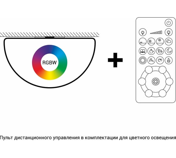 Настенно-потолочный светильник m3light SEMISPHERE E27 50см IP40 RGBW set 20222540