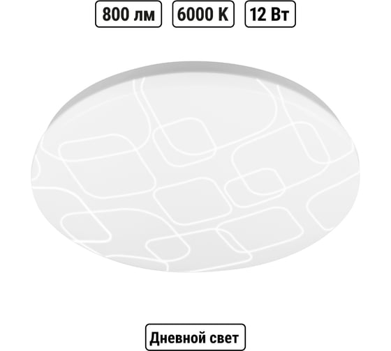 Светильник LED потолочный TDM ELECTRIC ДПБ 03, 12 Вт, 6000 К, Геометрия SQ0329-9006