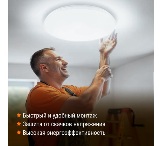 Светильник LED потолочный TDM ELECTRIC ДПБ 01, 18 Вт, 6000 К, Классика SQ0329-9008