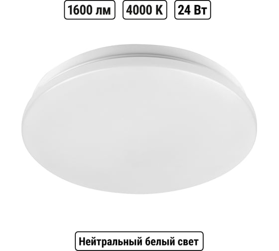Светильник LED потолочный TDM ELECTRIC ДПБ 01, 24 Вт, 4000 К, Классика SQ0329-9013