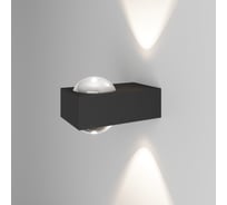 Уличный настенный светильник со светодиодами Elektrostandard Lenses 35191/W черный a070458