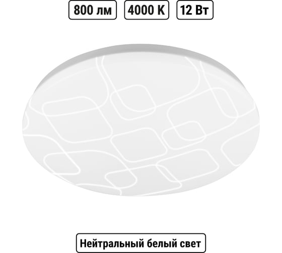 Светильник LED потолочный TDM ELECTRIC ДПБ 03, 12 Вт, 4000 К, Геометрия, TDM SQ0329-9005