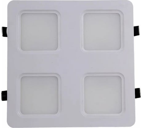 Светодиодный встраиваемый светильник Apeyron Грильято, 24Вт, 2400Лм, 6500К, 200х200х27мм. 42-020