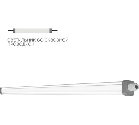 Светильник светодиодный LEDVANCE ДСП-36Вт 4320лм 4000K IP65 серый 1,2 м ECO CLASS со сквозной проводкой 4099854399565