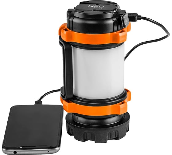Перезаряжаемый светильник NEO Tools кемпинг 800 лм, внешний аккумулятор CREE T6 + SMD LED 3в1 99-031