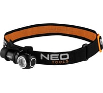Налобный фонарь NEO Tools с аккумулятором 600 лм USB магнитная зарядка CREE XPG3 LED 99-027