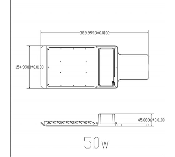 Уличный светильник ЭРА SPP-503-0-30K-050 50Вт 3000K 5000Лм КСС "Ш-с" DOB-SMD 48мм Б0051836