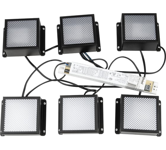 Светильник Uniel ULP-1010-42W/4000K IP54 GRILYATO OPAL BLACK KIT06 UL-00012834 1