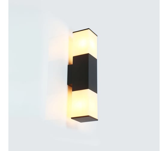 Фасадный светильник General Lighting Systems Нова GWL-2E27-IP65 черный+матовый 662457 1