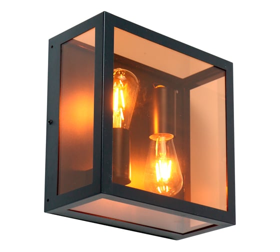 Фасадный светильник General Lighting Systems Лофт GWL-2E27-IP65 черный+золотой 662475 1