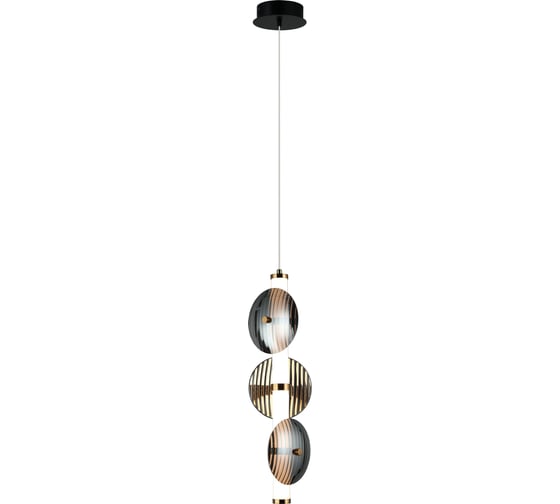 Люстра Росток MDM-8344/3 SG BK+BR черный/латунь 12W LED 3000K d150 h1600, HAO24 988385877 1