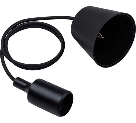 Пластиковый патрон TDM Е27 с подвесом 1 м, черный SQ0335-0062
