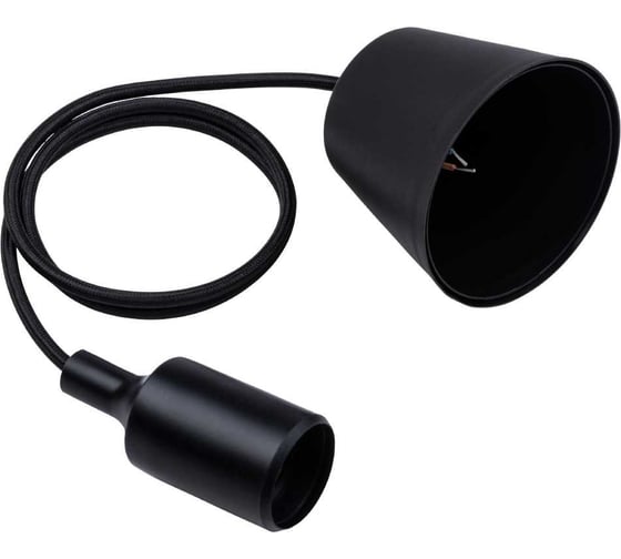 Пластиковый патрон TDM Е27 с подвесом 1 м, черный SQ0335-0062