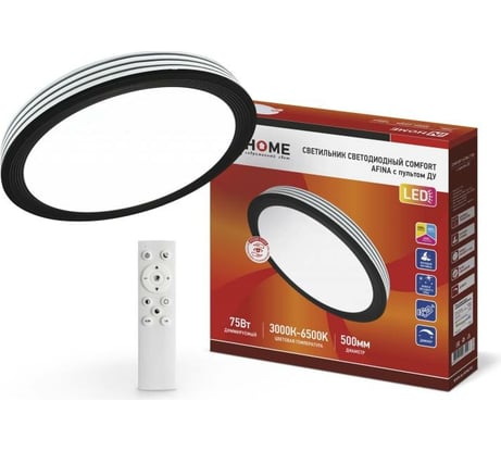 Светодиодный светильник IN HOME COMFORT AFINA 75Вт 230В 3000-6500K 6000Лм 500x85мм пульт ДУ 4690612035147