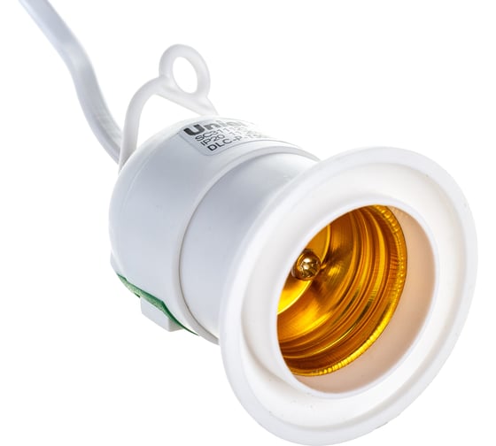 Подвесной патрон с выключателем и вилкой Uniel E27 2M WHITE DLC-P-T50B UL-00007434