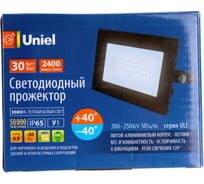 Светодиодный прожектор Uniel 30W 3000K IP65 200-250В BLACK ULF-F21 UL-00007732