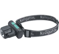 Фонарь Navigator 95 555 NPT-H38-ACCU налобный, 1COBx3.2Вт+1LEDx3Вт, 4режима, Li-ion1.2Ач 95555