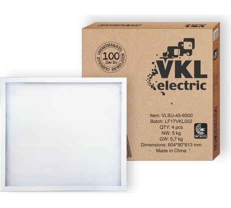 Универсальный светильник VKL electric LED VLSU-1 45Вт 220В 6500К 4500Lm 595х595х19 1015372