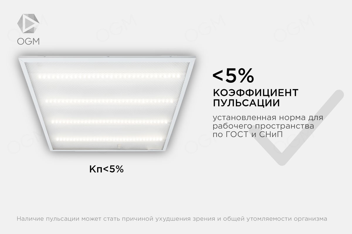 Универсальная светодиодная панель OGM "Армстронг", 36Вт, 3300Лм, 4000К ...