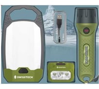 Набор Фонарей туристических Swiss+Tech Фонарик + Фонарь походный + Фонарь налобный, 3шт ST001255