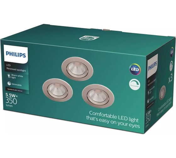 Встраиваемый светильник Philips SPARKLE SL261 RD 070 5.5W 27K N HV R 3p 929002374322