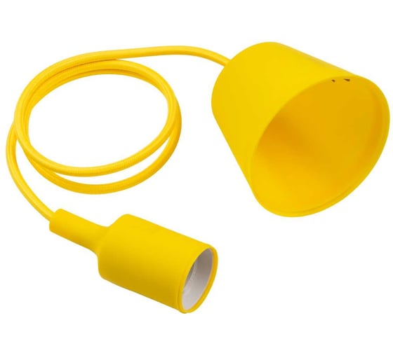Пластиковый патрон TDM Е27 с подвесом 1 м, желтый SQ0335-0065