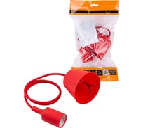 Пластиковый патрон TDM Е27 с подвесом 1 м, красный SQ0335-0063