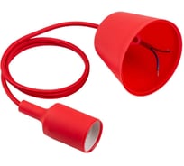 Пластиковый патрон TDM Е27 с подвесом 1 м, красный SQ0335-0063