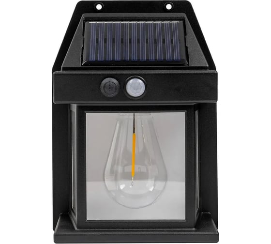 Светильник светодиодный на солнечной батарее Forsage с датчиком движения, черный, 3.7В/1200мАч, SMD2835, 3500-4000, t зарядки 5-7ч, t работы 10-12ч, комплект 10шт. F-WL6009 Black/к-т 10шт/(62139) 1