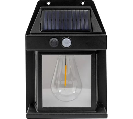 Светильник светодиодный на солнечной батарее Forsage с датчиком движения, черный, 3.7В/1200мАч, SMD2835, 3500-4000, t зарядки 5-7ч, t работы 10-12ч, комплект 2шт. F-WL6009 Black/к-т 2шт/(62135)