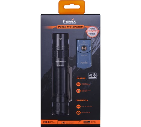 Набор фонарей Fenix PD36R PRO + E03R V2.0 голубой PD36RPROE03RV20BL 1