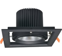 Карданный черный светильник KGP 2108C-1 max 35W 190x190мм 3000К 60гр. RS2108C/1/3000/BL